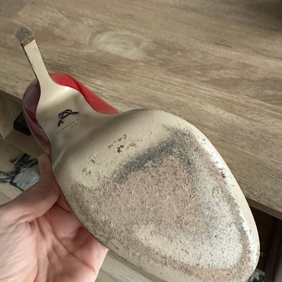 Red Pumps with Rhinestones by Paul Andrew Size 7 - Picture 3 of 4